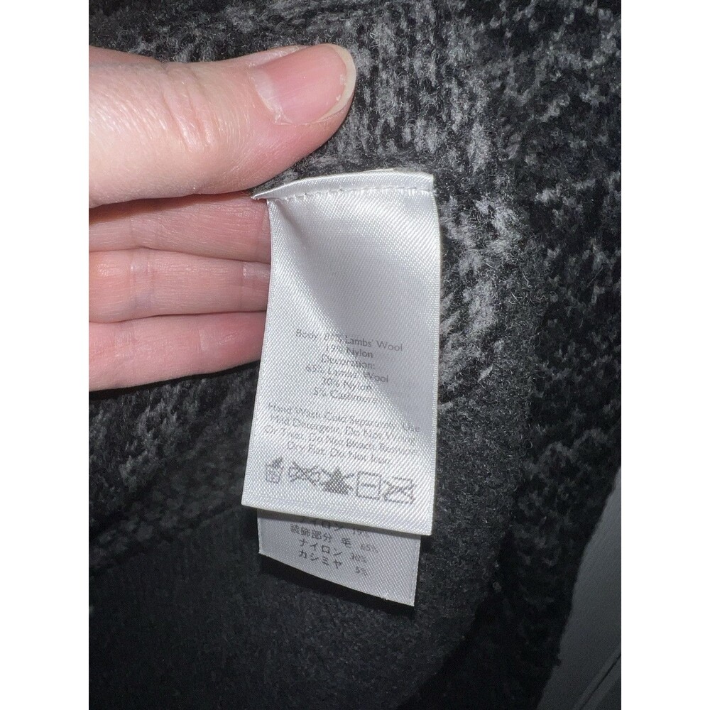 Eddie Bauer Sweater Womens M Cardigan Grey Nordic Embroidered Lambswool Button - Picture 5 of 10